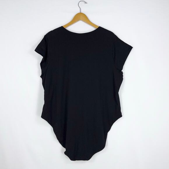 Old Navy Plus Women's V-Neck Short Sleeve Bodysuit Set Bundle 4X Blk White - Picture 2 of 14